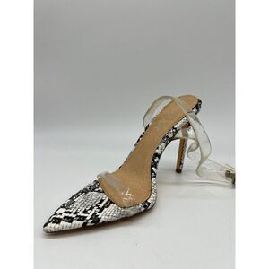 Liliana Snakeskin Open Pointy Toe Stiletto Heels Size 6.5